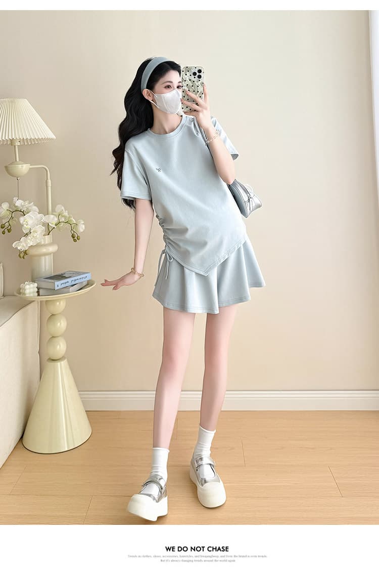 재고 있음 재고 있음 실사 여름 신제품 루즈핏 티셔츠 반바지 미니멀리즘 나가라. 투피스 세트 6178 상세 이미지 18