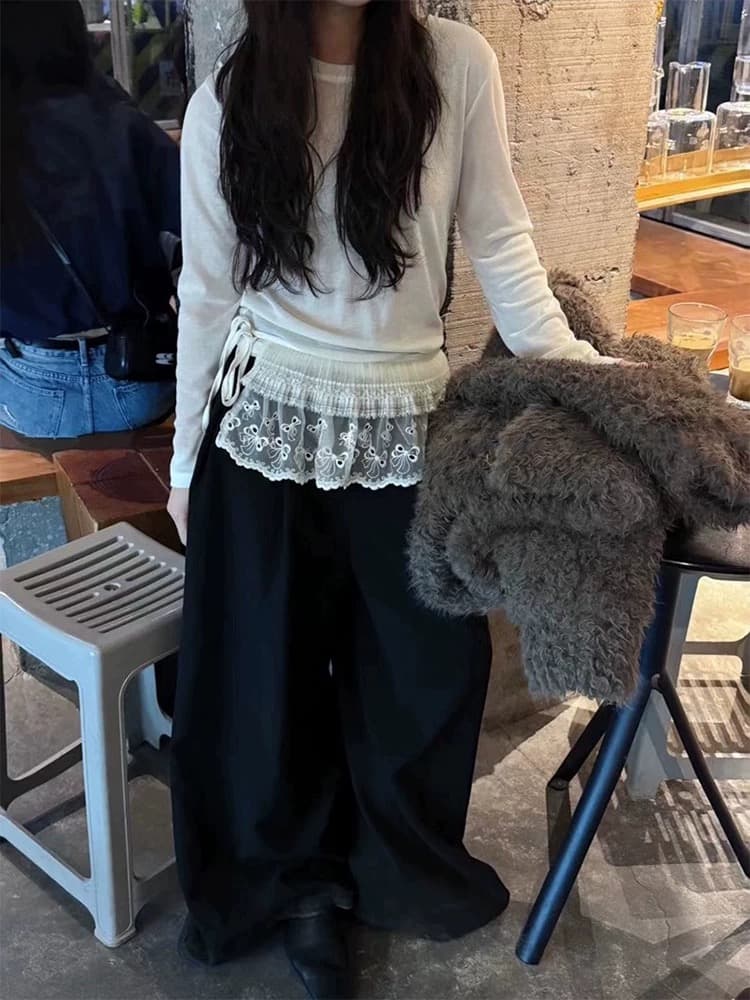화이트 망사 한 마디 반신 스커트 여성 레이스 랩스커트팬츠 사계절 새로운 폭발 패션 고급 센스 슈퍼 잘 생긴 랩스커트팬츠