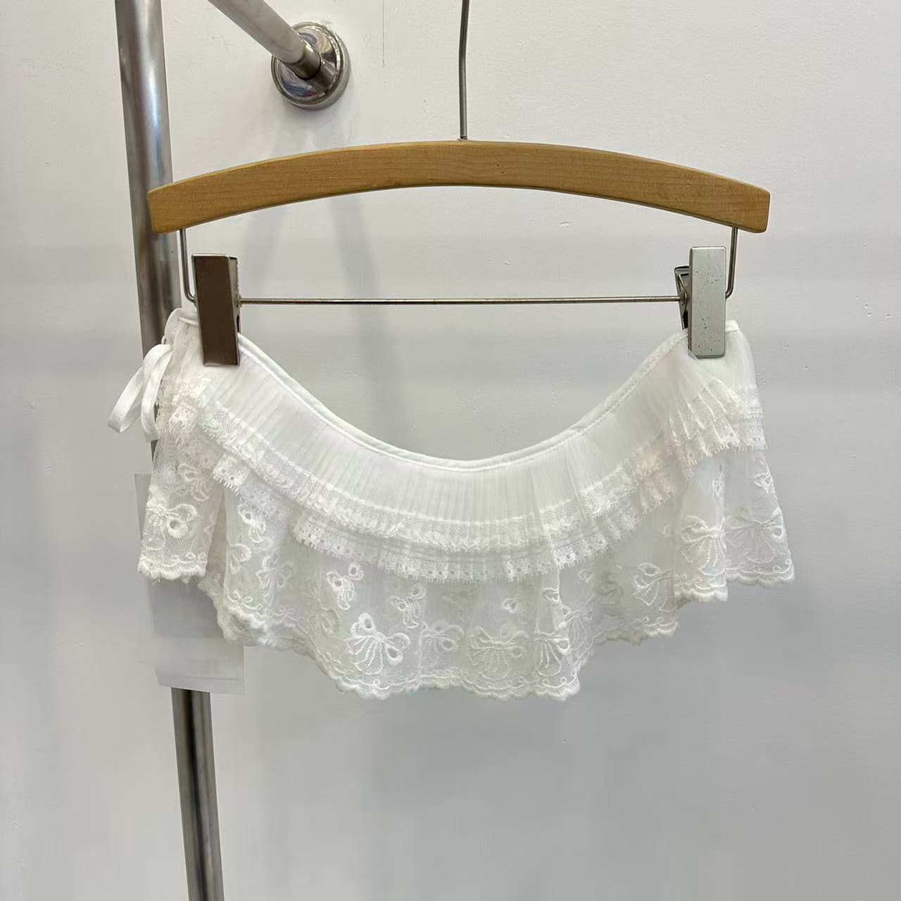 화이트 망사 한 마디 반신 스커트 여성 레이스 랩스커트팬츠 사계절 새로운 폭발 패션 고급 센스 슈퍼 잘 생긴 랩스커트팬츠 이미지 5