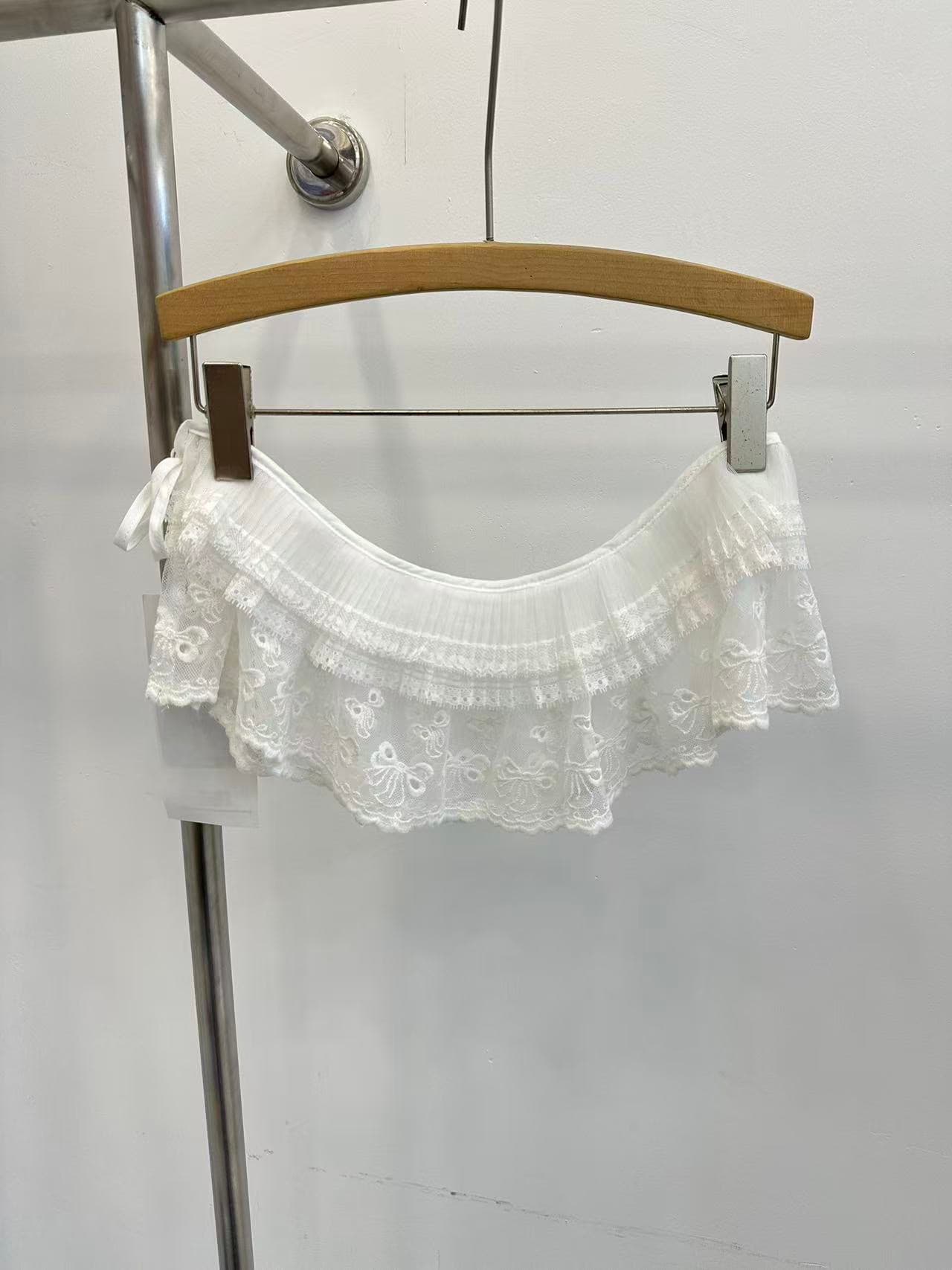 화이트 망사 한 마디 반신 스커트 여성 레이스 랩스커트팬츠 사계절 새로운 폭발 패션 고급 센스 슈퍼 잘 생긴 랩스커트팬츠 상세 이미지 6