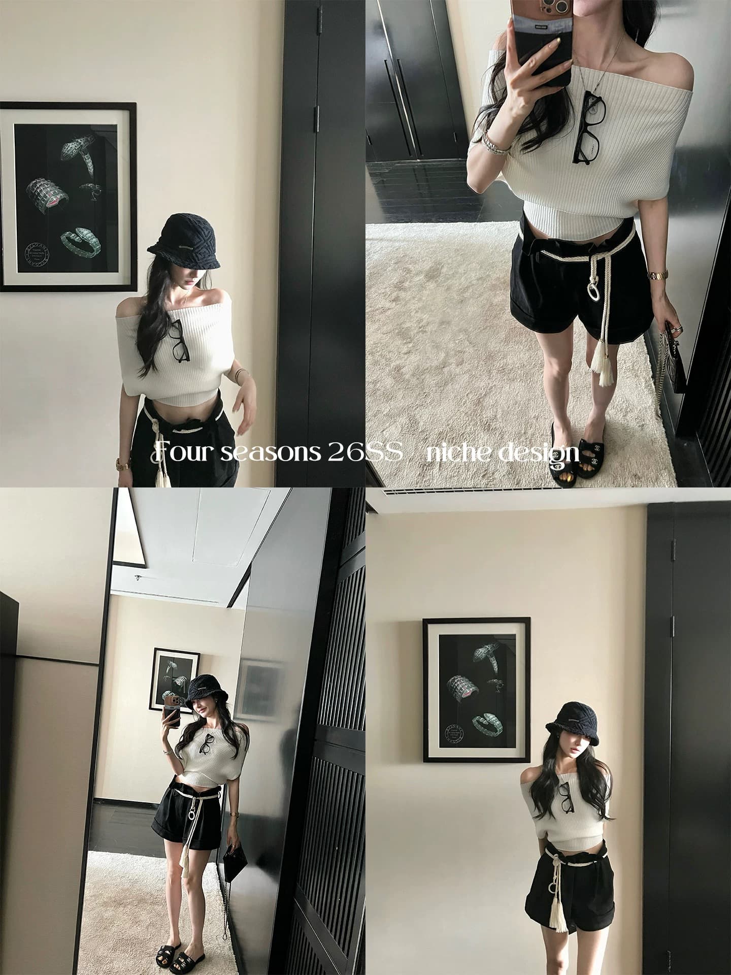 지구 Ouyang 뽕나무 누에 실크 양모 처음 하나의 눈 아름다움 호흡 센스 느긋한 부드러운 찹쌀 오프숄더 허리 수축 맨위 상세 이미지 3