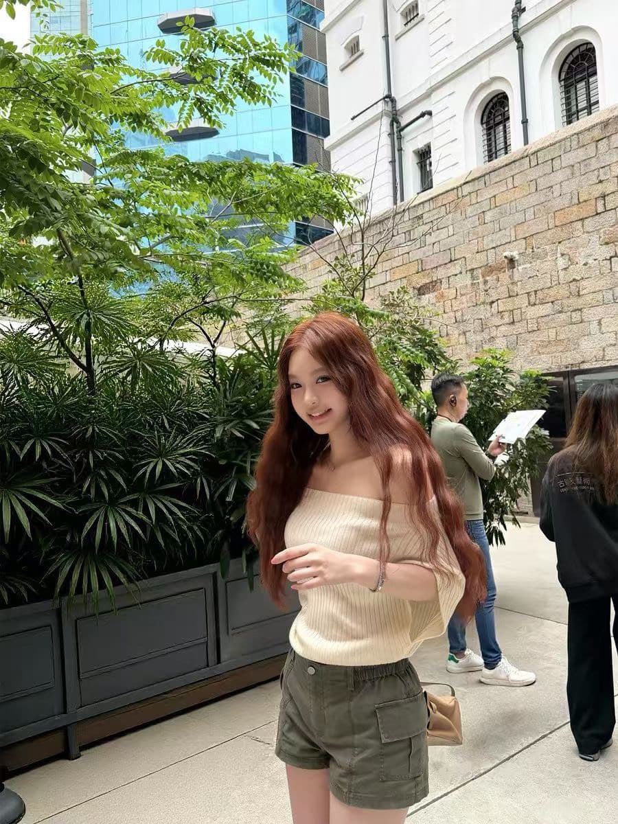 순수한 욕망 바람 오프숄더 둘 착용 니트 맨위 여성 여름 다용도 슬림해 보이는 느슨함 센스 화이트 니트 스웨터 상세 이미지 1