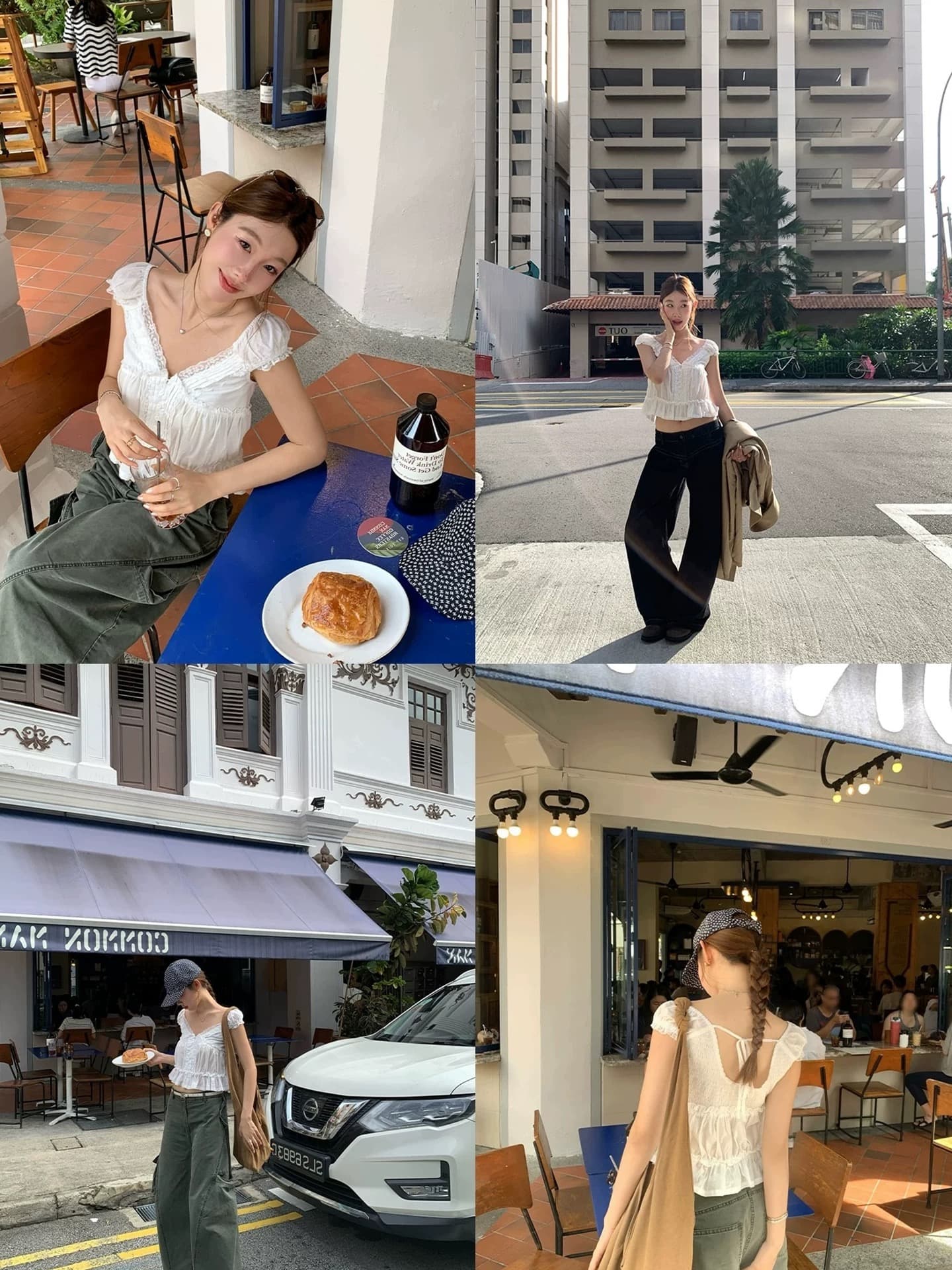 달콤한 스타일 느슨함 레이스 측면 V넥 반팔 여성 셔츠 2026 여름 새로운 한 부서 바람 외국 가스 연령 감소 맨위 이미지 4