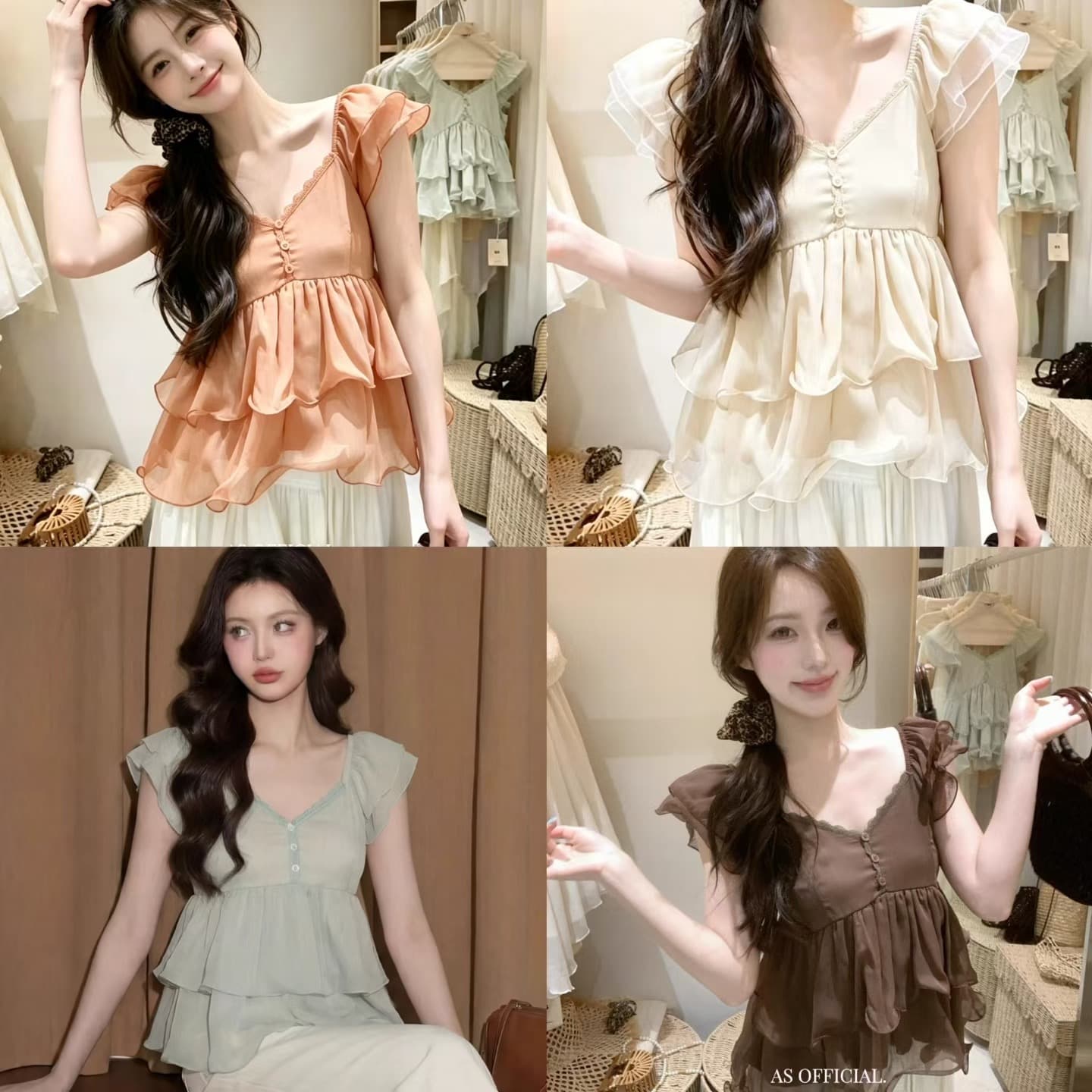 한 부서 달콤함 작은 날다 소매 맨위 계층의 감각 층 프릴 작은 셔츠 2026 년 여름 이미지 4