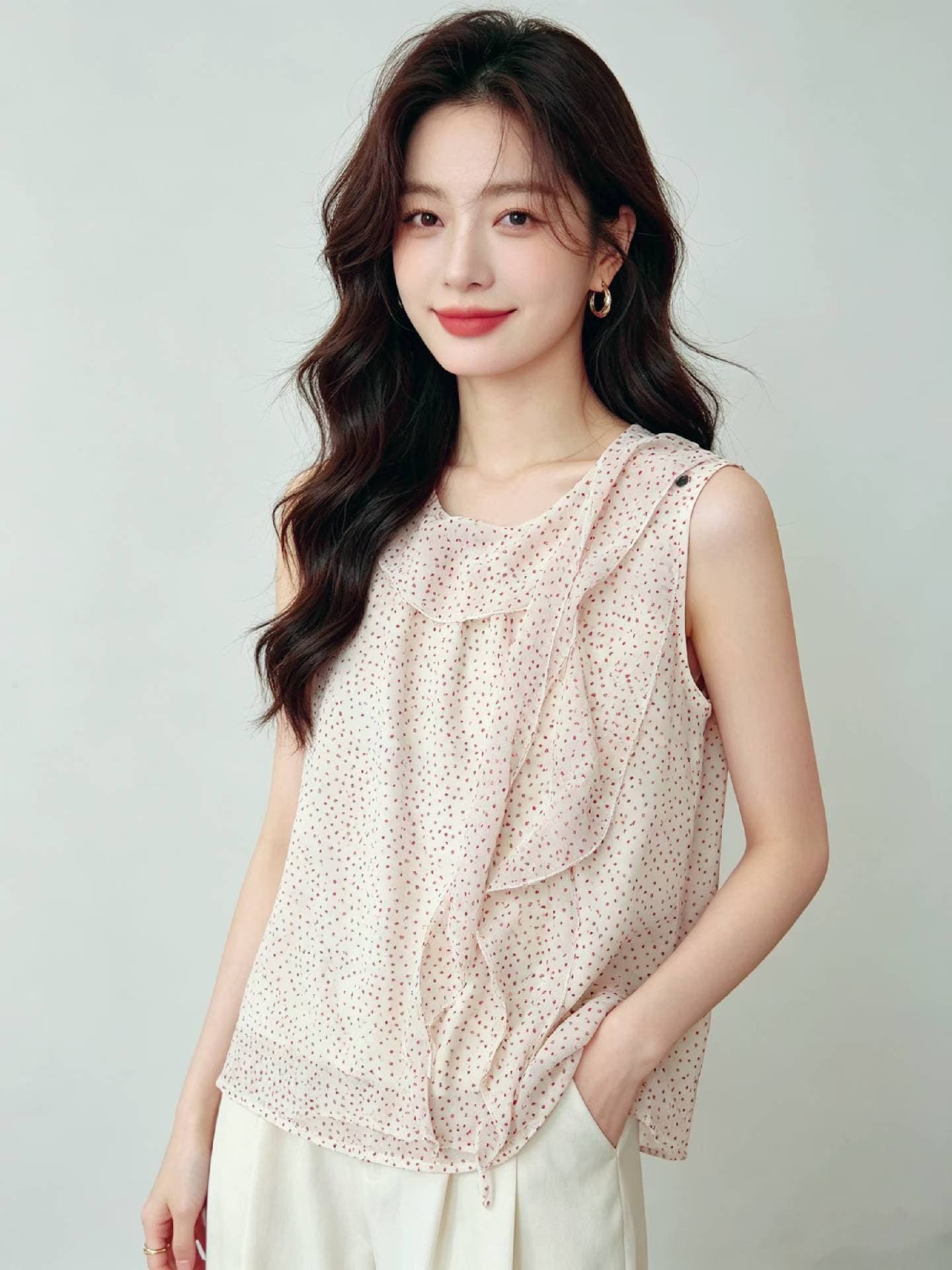 한 부서 레트로 체크무늬 흔들다 칼라 민소매 조끼 2026 년 여름 품격 다용도 작은 대중 디자인 센스 맨위 상세 이미지 10