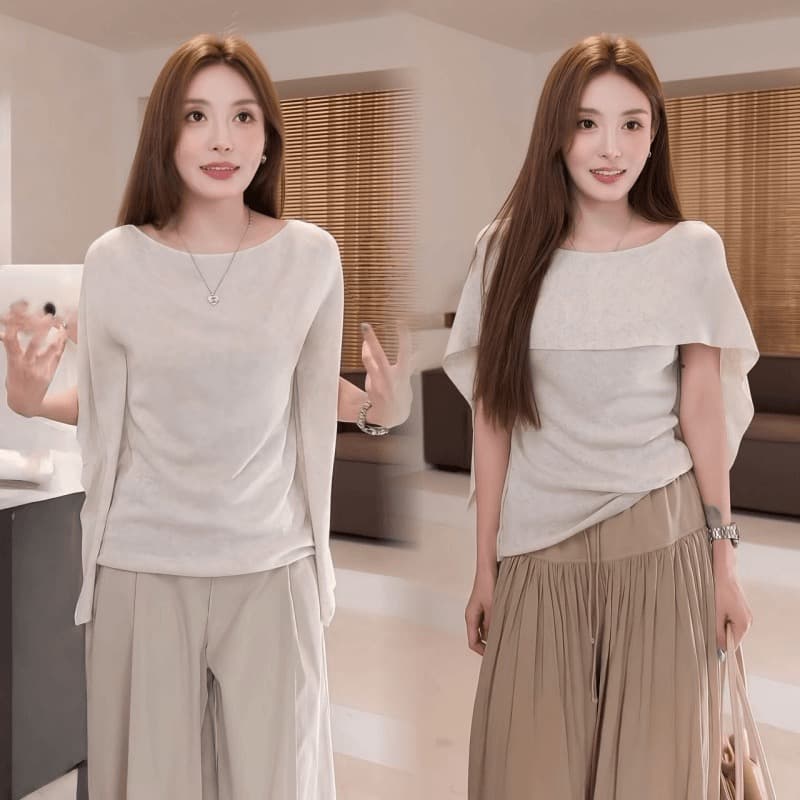 moprobably 리 줘 Connaught 아름다움 여단 품격 망토 페이크 레이어드 반팔 티셔츠 여름 캐주얼 맨위 이미지 2