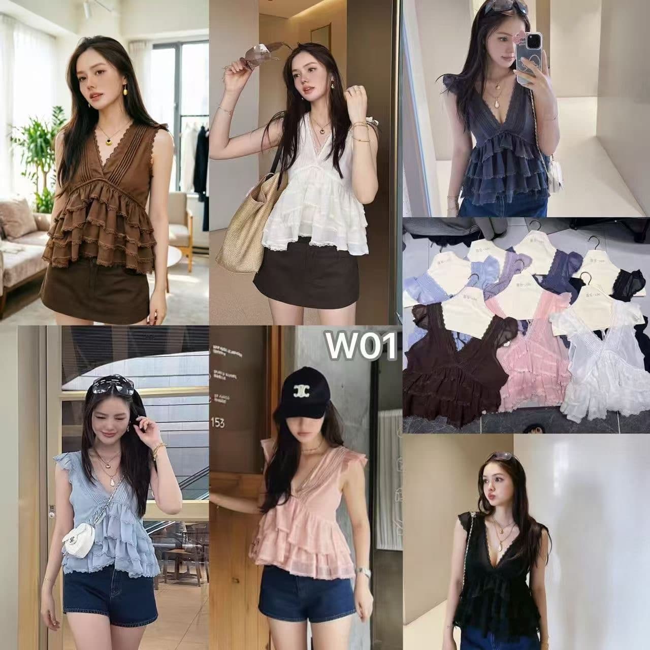 V넥 맨위 여성 여름 새로운 백리스 불규칙 프릴 패치워크 레이스 민소매 조끼 ins 상세 이미지 8