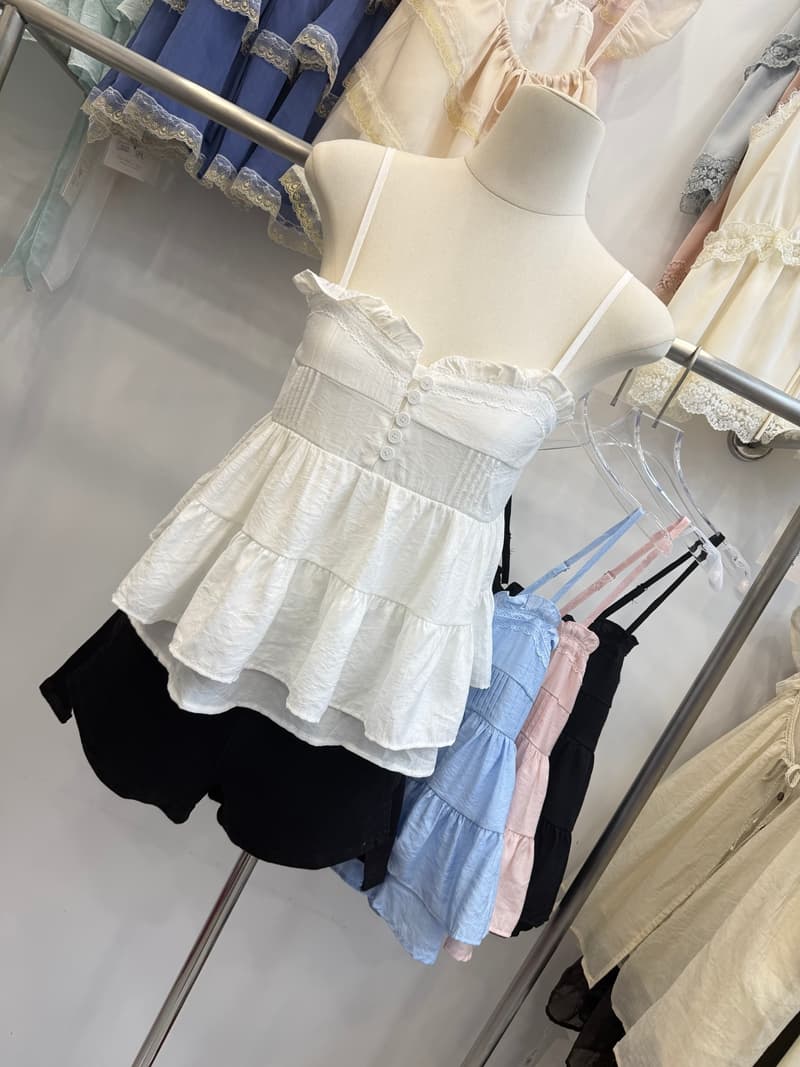 한 부서 부드러운 바람 파란색 프릴 슬립 연령 감소 케이크 층 허리 수축 슬림해 보이는 쇼트 스타일 인형 셔츠 맨위 상세 이미지 4