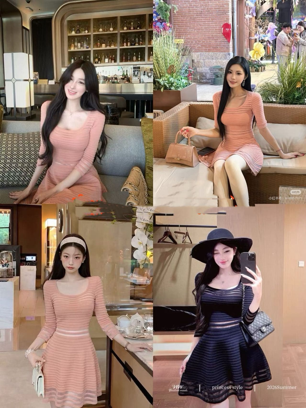 2026 년 맞춤 비공개 부드러운 흔들다 칼라 7부 소매 니트 드레스 몸매 가꾸기 순수한 욕망 바람 작은 대중 미니 스커트 상세 이미지 7