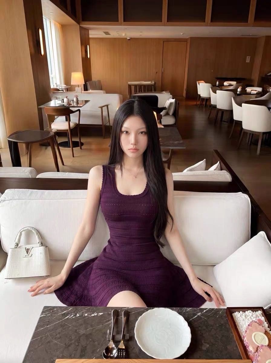 녹색 u 칼라 홀로우 아웃 니트 슬립 여성 드레스 여름 한 부서 순수한 욕망 부드러운 품격 허리 수축 한 마디 짧은 치마 이미지 2