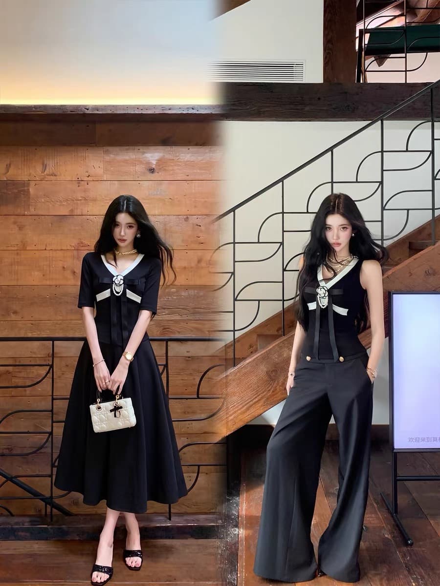 barbchill 세련된 출퇴근 세트 office lady 얼음 센스 니트 조끼 상세 이미지 5