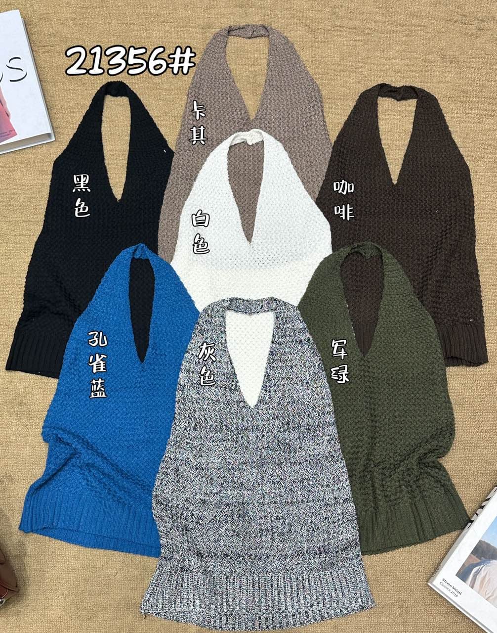 한국 스타일 순수한 욕망 바람 V넥 행침 목 니트 조끼 여성 여름 새로운 몸매 가꾸기 슬림해 보이는 외출용 민소매 쇼트 스타일 맨위 이미지 4