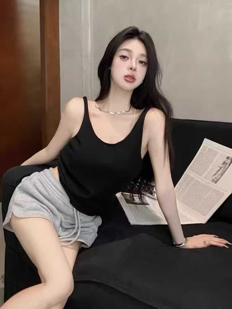 섹시함 백리스 민소매 니트 작은 슬링 여성 여름 새로운 핫걸 몸매 가꾸기 조끼 고유 한 절묘한 맨위 외출용 상세 이미지 12
