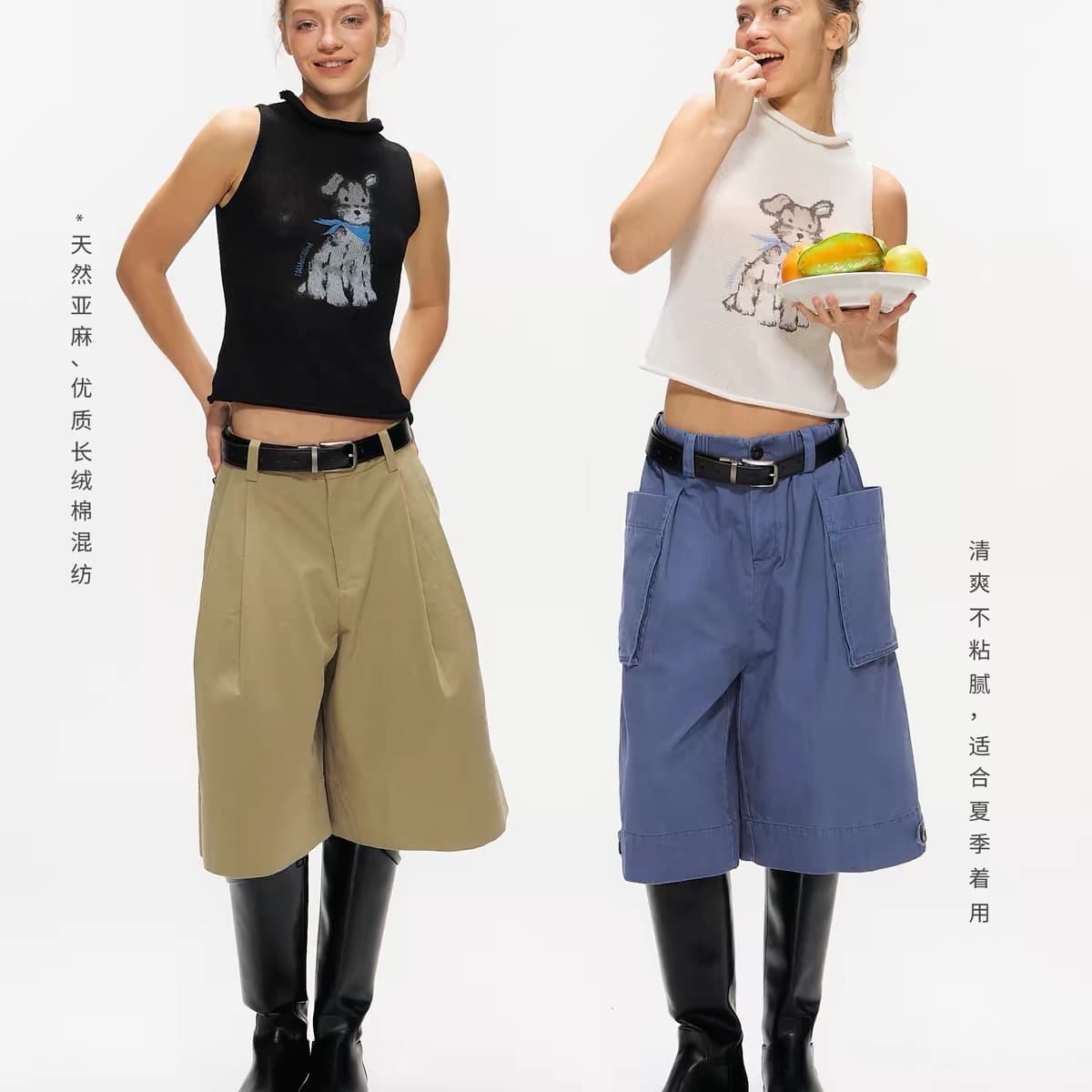 10am 아마 오리지널 발레리 안 강아지 건조한 통기성 자연 볼륨 측면 레트로 터틀넥 조끼 디자인 센스 맨위 이미지 5