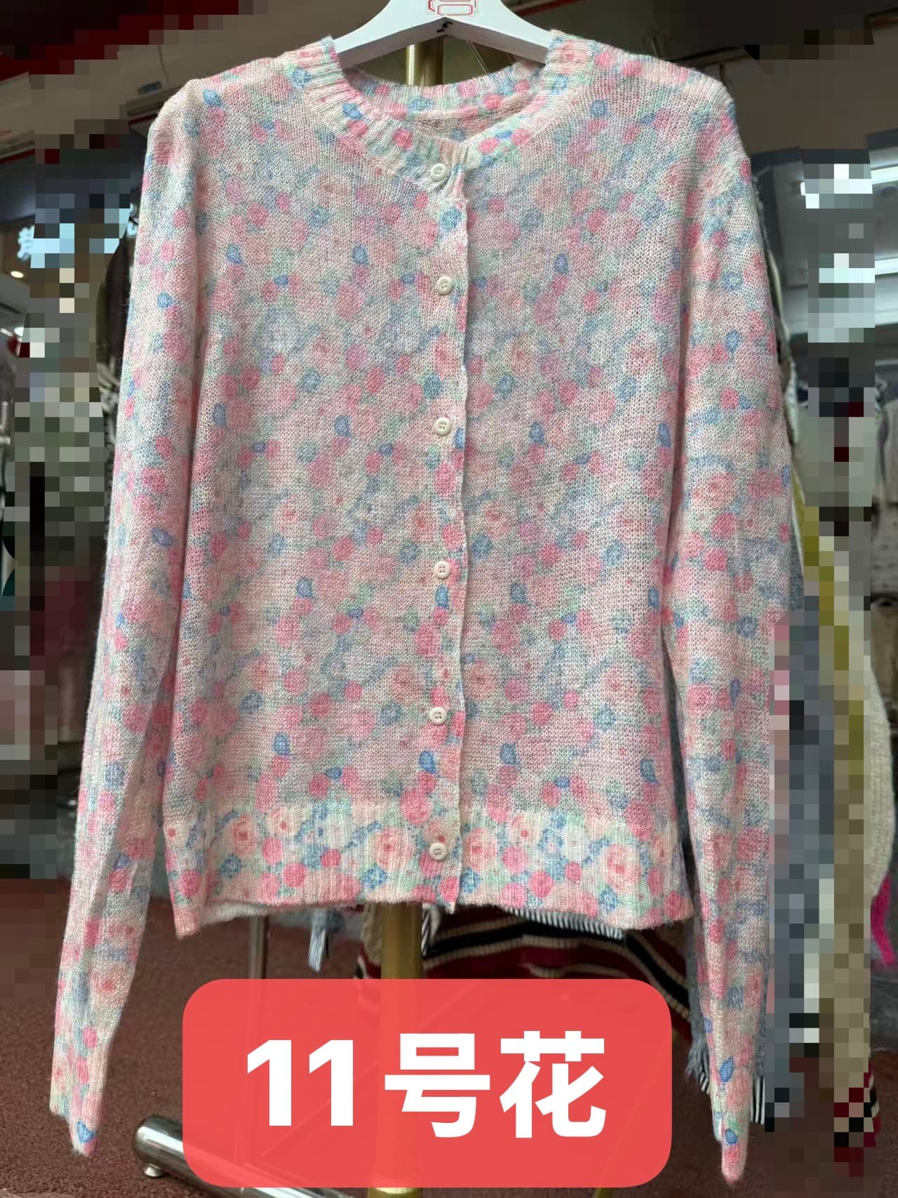 모헤어 양모 부드럽다 프린트 얇은 스타일 대외 무역 라운드 넥 긴팔 니트 다용도 맨위 오픈 가디건 트렌디 상세 이미지 33