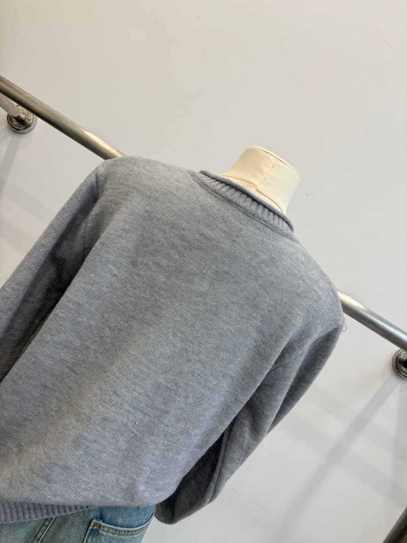 한 부서 부드러운 회색 핑크색 토끼 니트 오픈 가디건 여성 봄 가을 루즈핏 라운드 넥 부드러운 찹쌀 연령 감소 스웨터 코트 상세 이미지 8