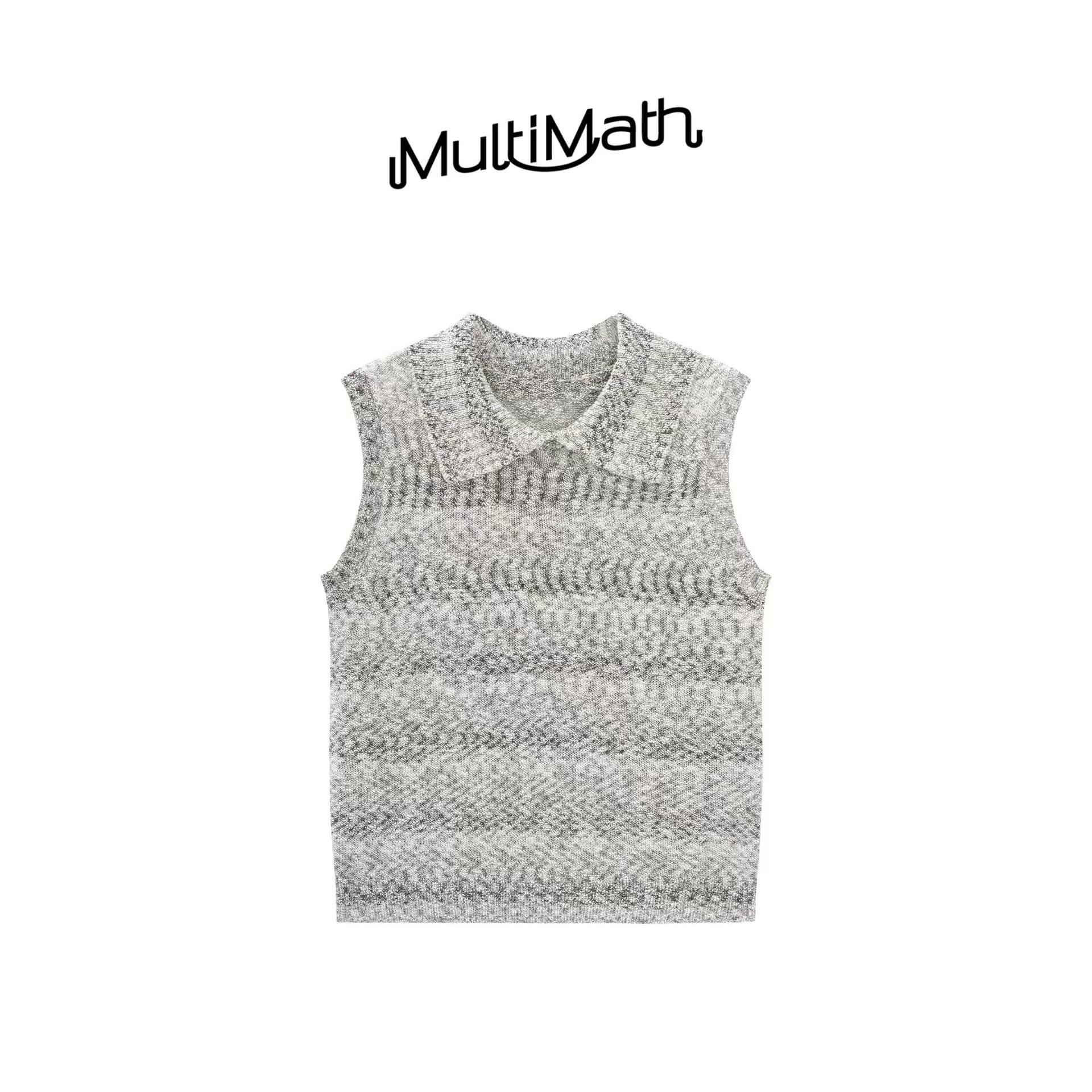 multimath 작은 딩 보물 리 꽃 실 베스트 몸매 가꾸기 니트 탑 옷깃 캐주얼 민소매 조끼 여성 상세 이미지 5