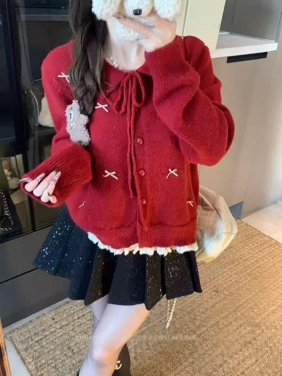 첸 대 유 miu 부서 천 금빛 바람 회색 스웨터 오픈 가디건 여성 코트 가을 겨울 고유 한 슈퍼 잘 생긴 니트 스웨터 맨위 상세 이미지 1