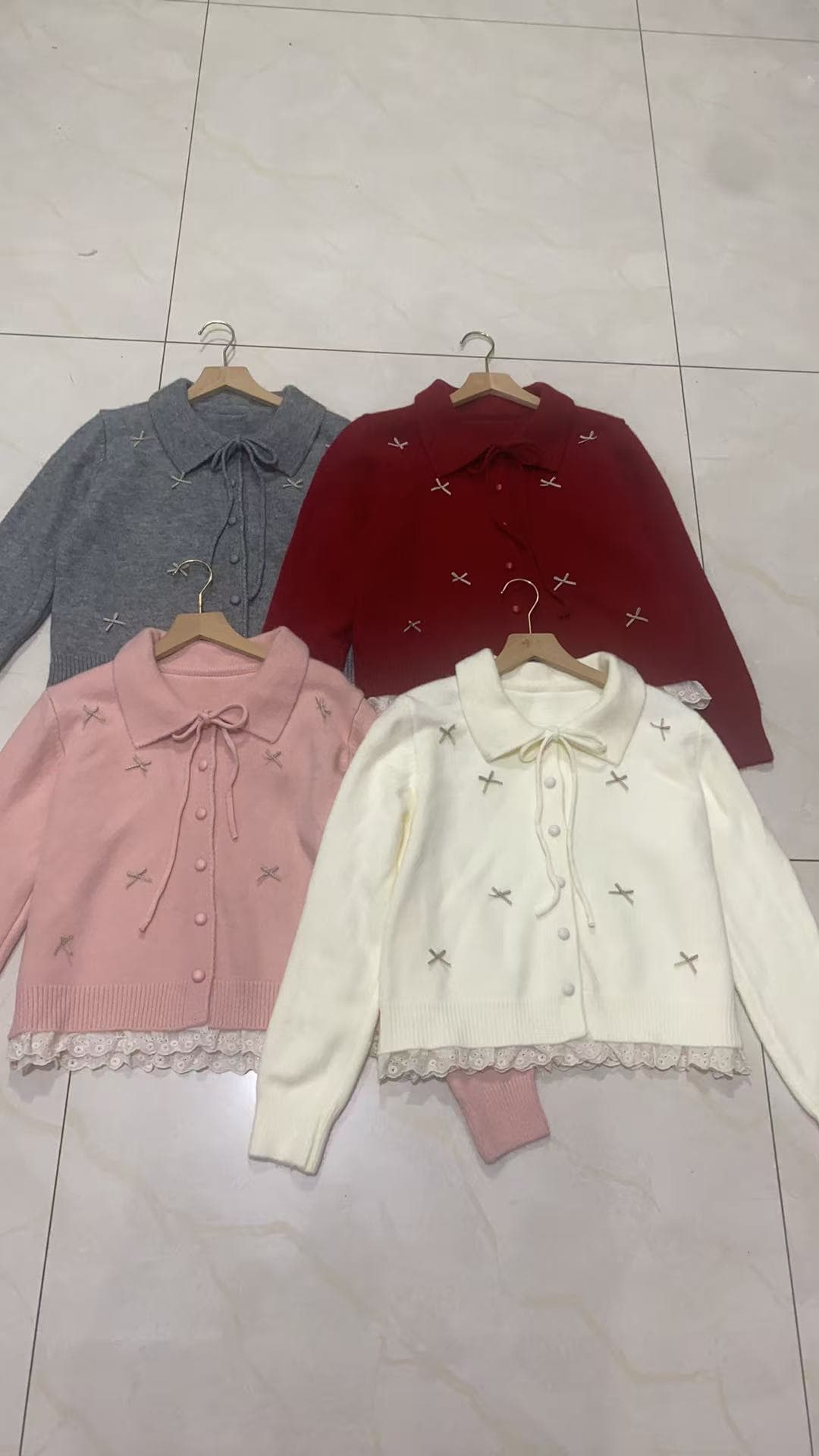 첸 대 유 miu 부서 천 금빛 바람 회색 스웨터 오픈 가디건 여성 코트 가을 겨울 고유 한 슈퍼 잘 생긴 니트 스웨터 맨위 상세 이미지 10