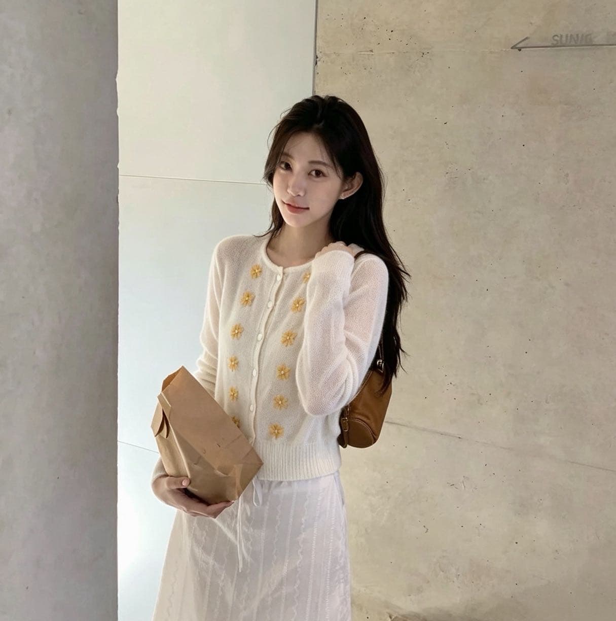 한 부서 달콤한 스타일 3 차원 꽃 자수 다용도 섹션 한국 스타일 오픈 가디건 여성 다용도 슬림해 보이는 부드러운 소녀 바람 맨위 상세 이미지 11