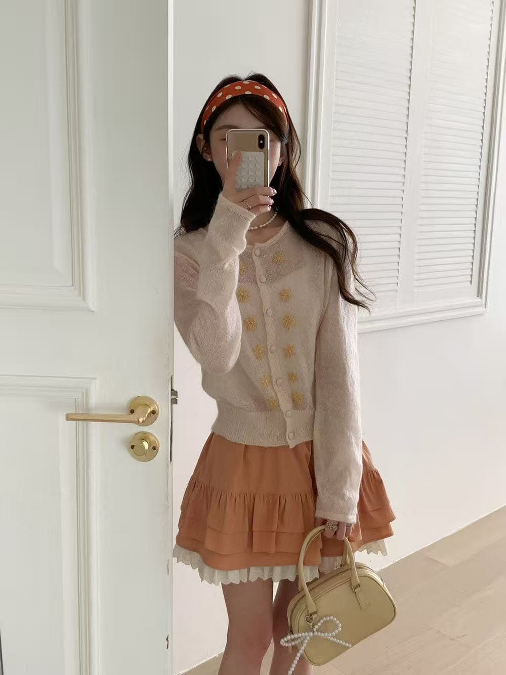 한 부서 달콤한 스타일 3 차원 꽃 자수 다용도 섹션 한국 스타일 오픈 가디건 여성 다용도 슬림해 보이는 부드러운 소녀 바람 맨위 상세 이미지 18