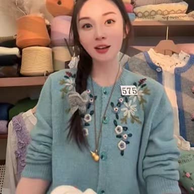 한국 동대문 양모 마 하이 무거운 작업 수공 자수 레이스 네클라인 디자인 센스 스웨터 카디건 코트 트렌디 상세 이미지 6
