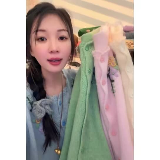 한국 동대문 양모 마 하이 무거운 작업 수공 자수 레이스 네클라인 디자인 센스 스웨터 카디건 코트 트렌디 상세 이미지 9