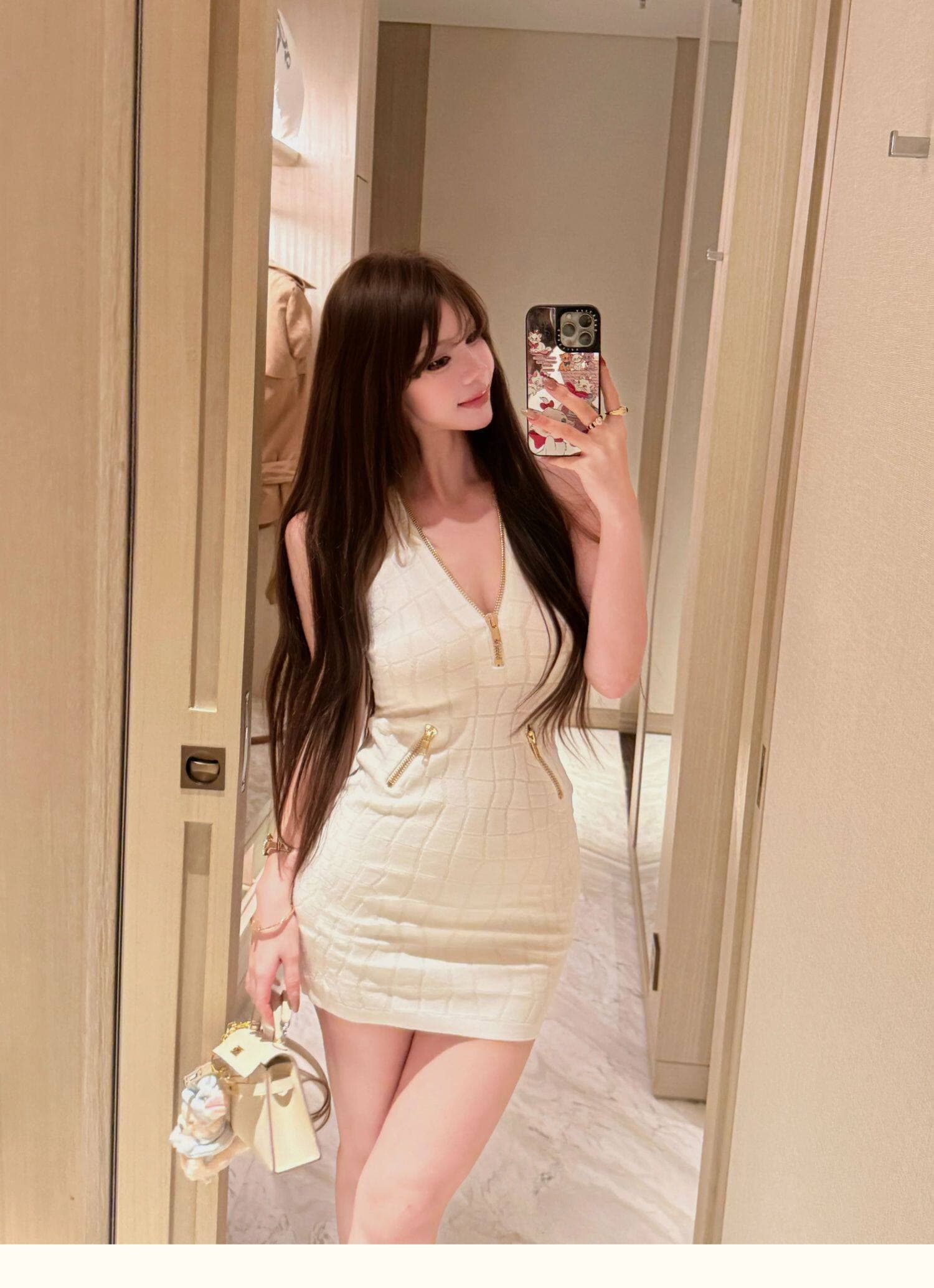 로얄 자매 바람 Chic 지퍼 행침 목 여성 드레스 여름 고급 센스 섹시함 민소매 몸매 가꾸기 슬림해 보이는 타이트 스커트 미니 스커트 이미지 2
