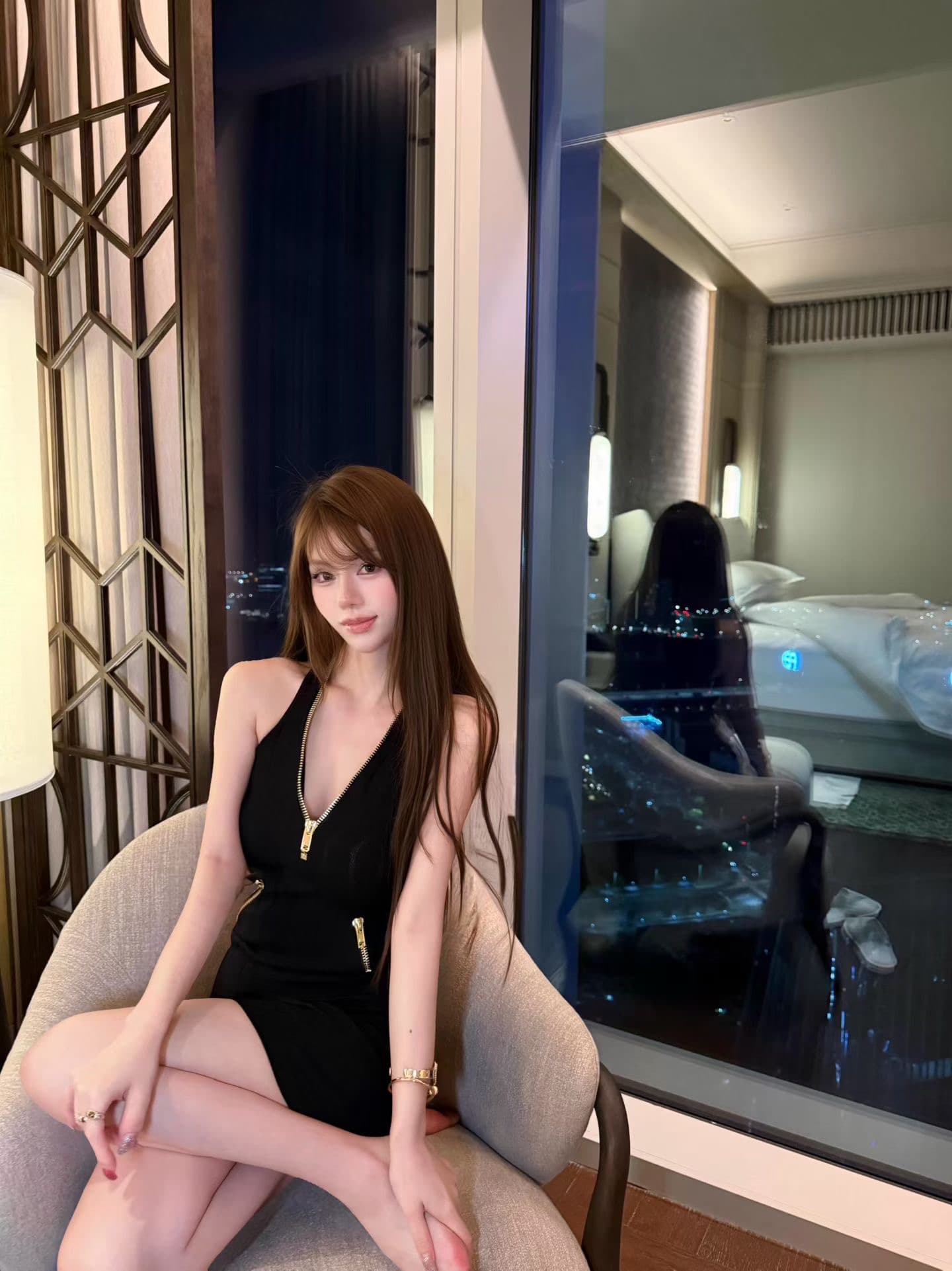 로얄 자매 바람 Chic 지퍼 행침 목 여성 드레스 여름 고급 센스 섹시함 민소매 몸매 가꾸기 슬림해 보이는 타이트 스커트 미니 스커트 상세 이미지 12