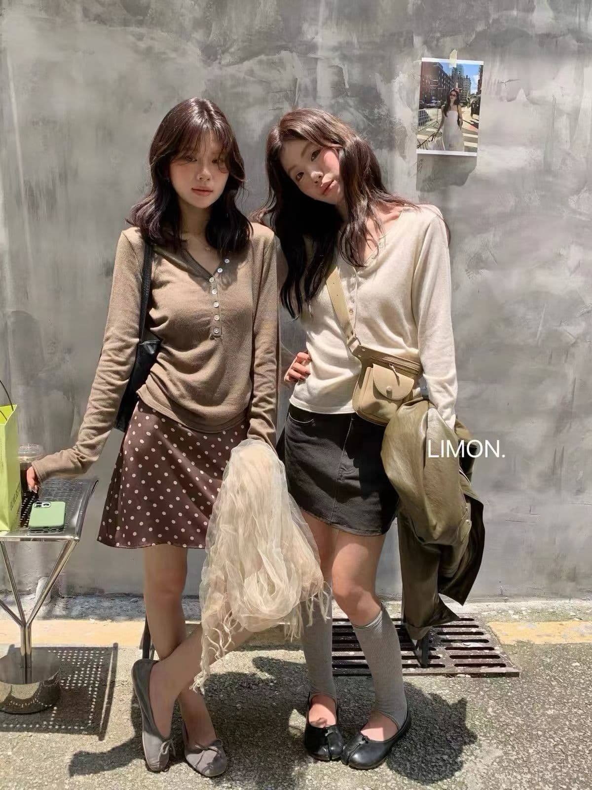 레몬 녹차 한 부서 느긋한 캐주얼 헨리 칼라 슬림해 보이는 다용도 니트 스웨터 여성 긴 소매 맨위 상세 이미지 3