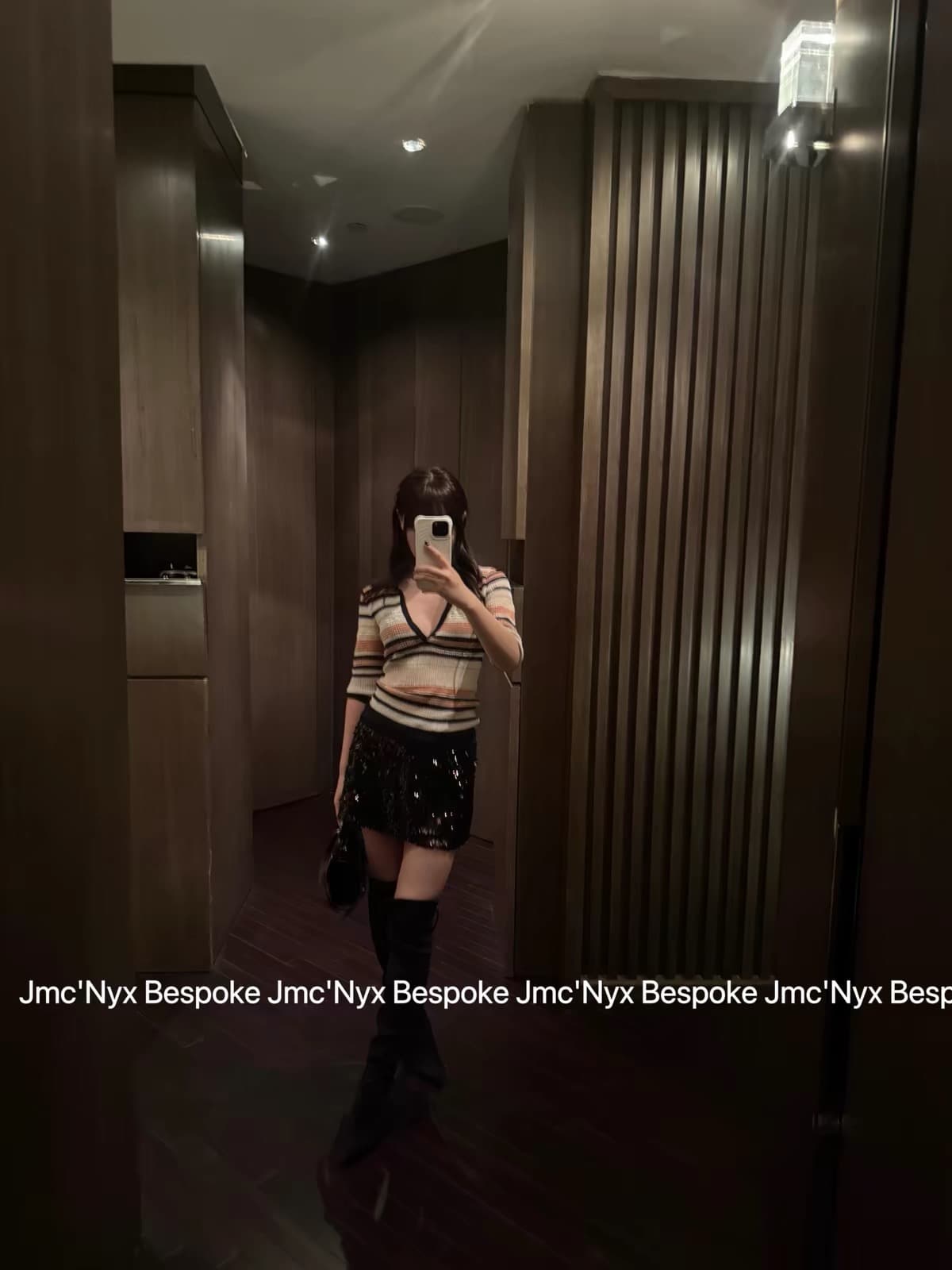 jmc nyx bespoke 배색 스트라이프 V넥 차가운 센스 니트 스웨터 POLO 칼라 티셔츠 긍정적 인 어깨 반팔 맨위 여성