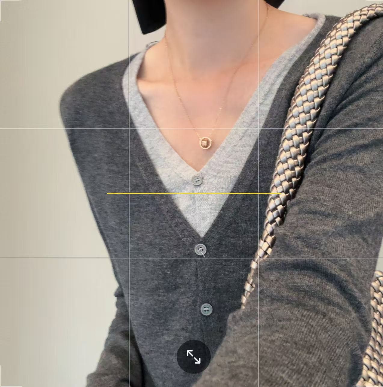한 부서 레트로 디자인 센스 배색 패치워크 페이크 레이어드 V넥 긴팔 오픈 가디건 여성 슬림해 보이는 다용도 니트 스웨터 맨위 상세 이미지 2