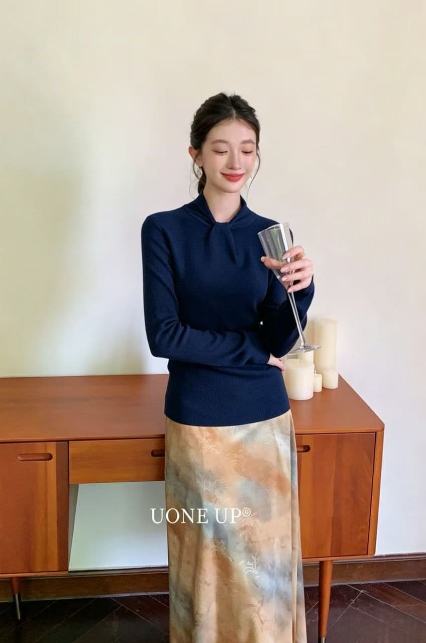 고급 센스 레트로 반하이넥 비틀림 기본 셔츠 몸매 가꾸기 인사이드 가져 가라. 스웨터 여자 가을 겨울 니트 맨위 상세 이미지 5