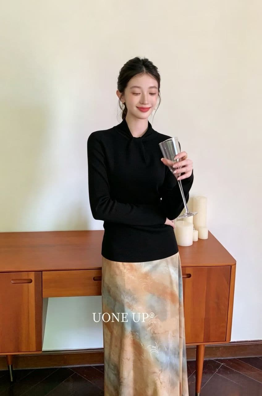 고급 센스 레트로 반하이넥 비틀림 기본 셔츠 몸매 가꾸기 인사이드 가져 가라. 스웨터 여자 가을 겨울 니트 맨위 상세 이미지 7