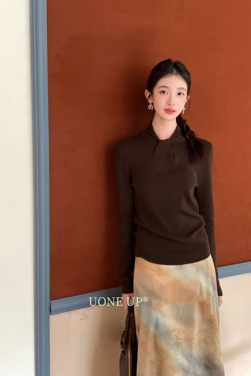 고급 센스 레트로 반하이넥 비틀림 기본 셔츠 몸매 가꾸기 인사이드 가져 가라. 스웨터 여자 가을 겨울 니트 맨위 상세 이미지 8