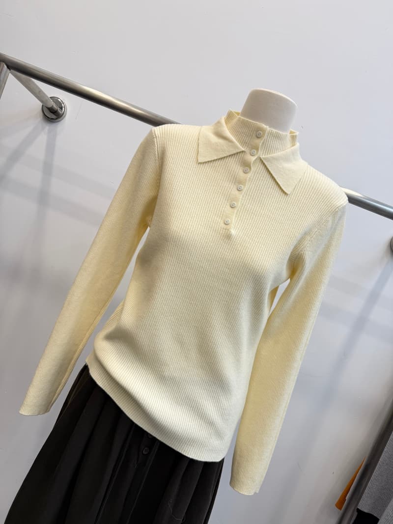 한 부서 polo 폴로 칼라 반하이넥 니트 기본 셔츠 여성 가을 수직 구덩이 기사 단추 몸매 가꾸기 슬림해 보이는 긴팔 맨위 상세 이미지 12