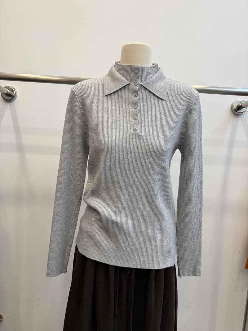 한 부서 polo 폴로 칼라 반하이넥 니트 기본 셔츠 여성 가을 수직 구덩이 기사 단추 몸매 가꾸기 슬림해 보이는 긴팔 맨위 상세 이미지 13