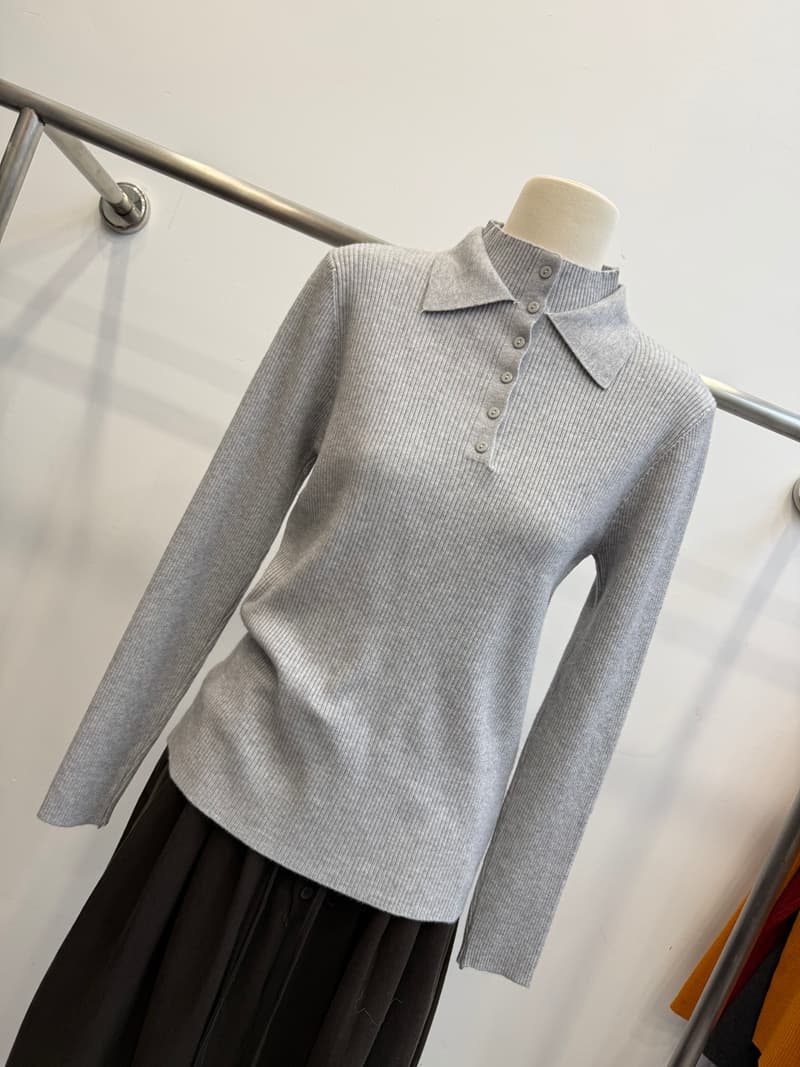 한 부서 polo 폴로 칼라 반하이넥 니트 기본 셔츠 여성 가을 수직 구덩이 기사 단추 몸매 가꾸기 슬림해 보이는 긴팔 맨위 상세 이미지 14