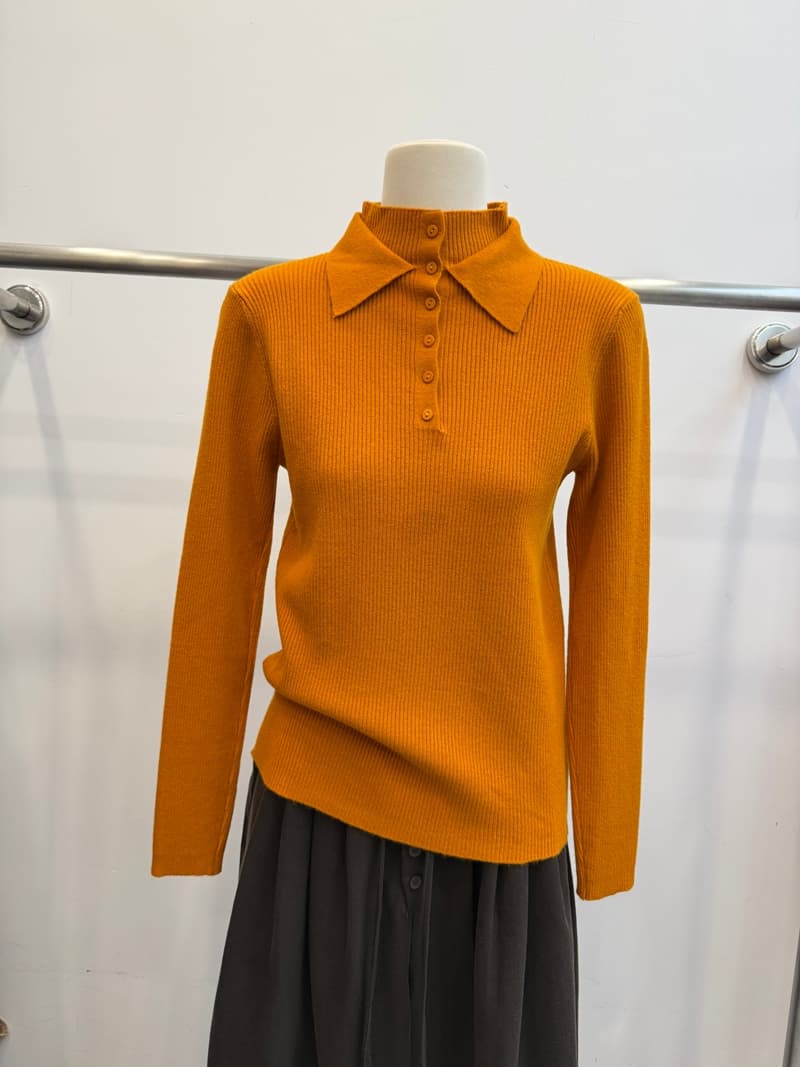한 부서 polo 폴로 칼라 반하이넥 니트 기본 셔츠 여성 가을 수직 구덩이 기사 단추 몸매 가꾸기 슬림해 보이는 긴팔 맨위 상세 이미지 15