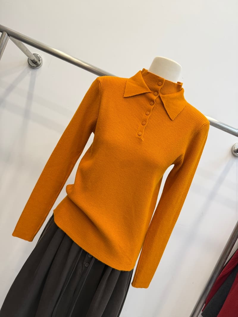 한 부서 polo 폴로 칼라 반하이넥 니트 기본 셔츠 여성 가을 수직 구덩이 기사 단추 몸매 가꾸기 슬림해 보이는 긴팔 맨위 상세 이미지 16