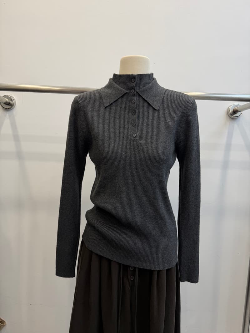 한 부서 polo 폴로 칼라 반하이넥 니트 기본 셔츠 여성 가을 수직 구덩이 기사 단추 몸매 가꾸기 슬림해 보이는 긴팔 맨위 상세 이미지 19