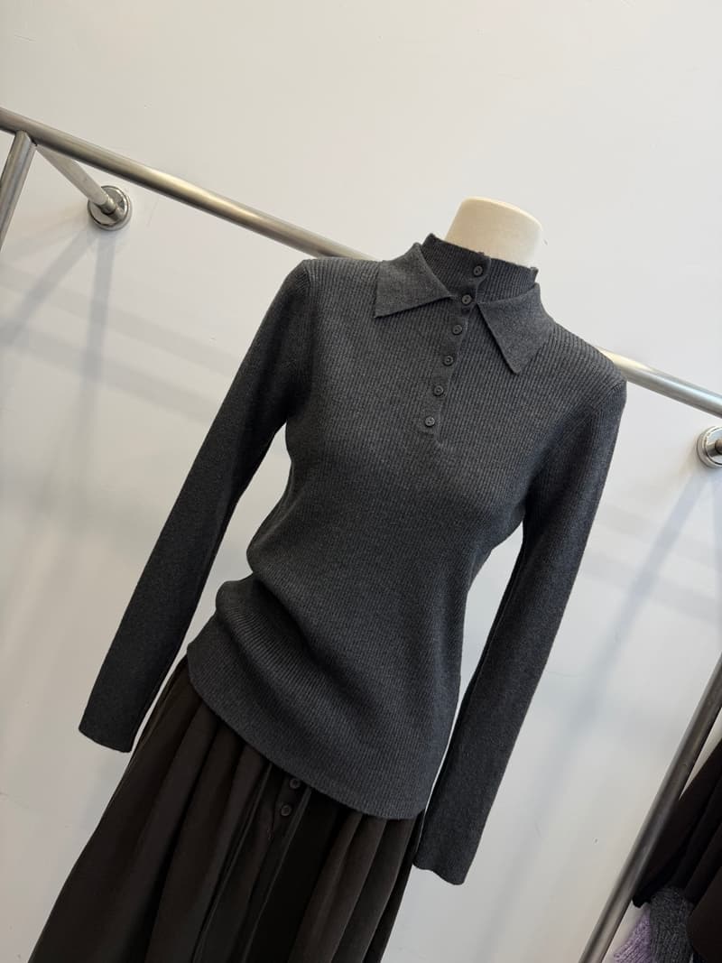 한 부서 polo 폴로 칼라 반하이넥 니트 기본 셔츠 여성 가을 수직 구덩이 기사 단추 몸매 가꾸기 슬림해 보이는 긴팔 맨위 상세 이미지 20
