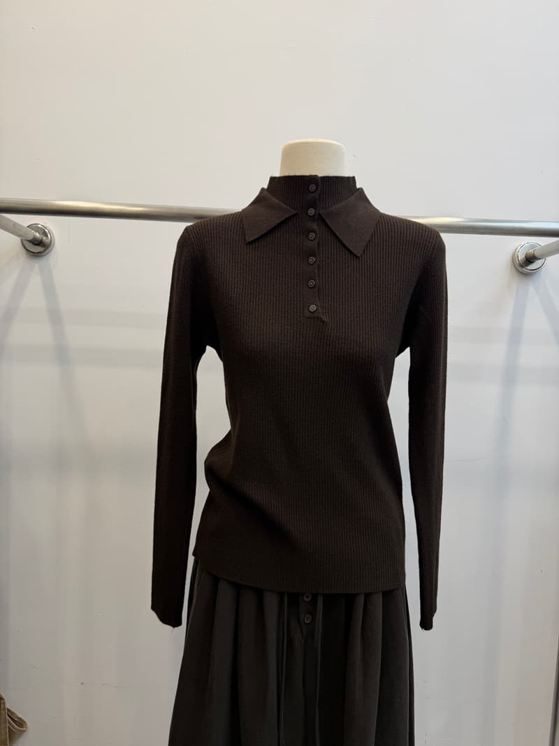한 부서 polo 폴로 칼라 반하이넥 니트 기본 셔츠 여성 가을 수직 구덩이 기사 단추 몸매 가꾸기 슬림해 보이는 긴팔 맨위 상세 이미지 21