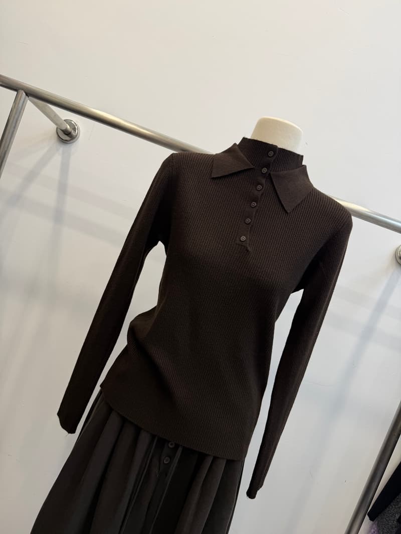 한 부서 polo 폴로 칼라 반하이넥 니트 기본 셔츠 여성 가을 수직 구덩이 기사 단추 몸매 가꾸기 슬림해 보이는 긴팔 맨위 상세 이미지 22