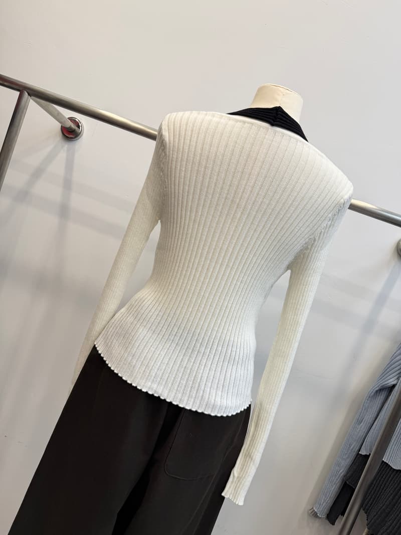 한 부서 배색 행침 목 페이크 레이어드 니트 스웨터 여성 가을 V넥 쇼트 스타일 오픈 가디건 몸매 가꾸기 슬림해 보이는 상세 이미지 10