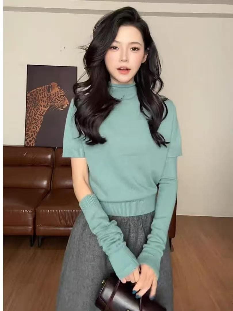 느긋한 바람 품격 터틀넥 몸매 가꾸기 니트 스웨터 여성 의류 2026 가을 겨울 새로운 핫걸 다용도 슬림해 보이는 스웨터 맨위