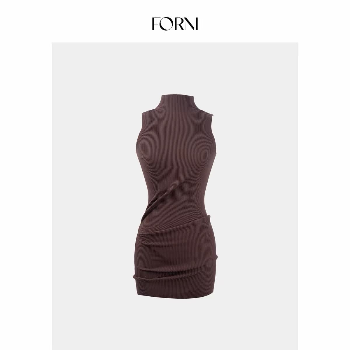 forni yoyo 콩 주머니 ai 치마 품격 터틀넥 구덩이 기사 몸매 가꾸기 슬림해 보이는 니트 민소매 드레스 이미지 5