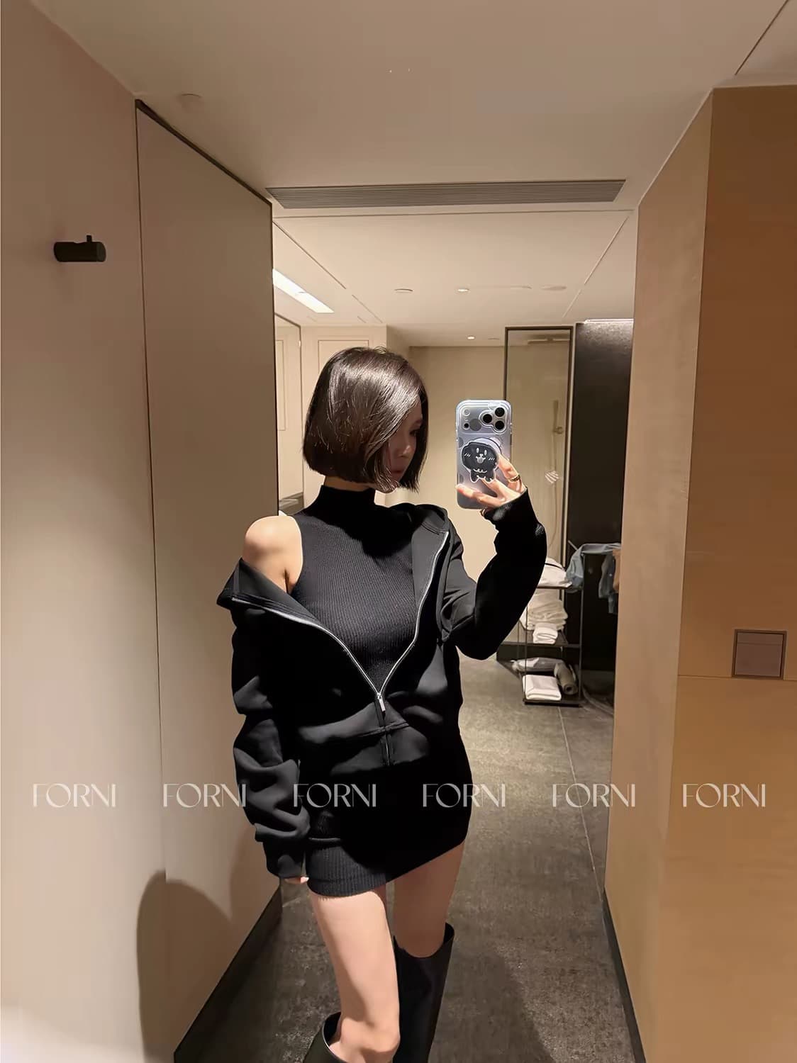 forni yoyo 콩 주머니 ai 치마 품격 터틀넥 구덩이 기사 몸매 가꾸기 슬림해 보이는 니트 민소매 드레스