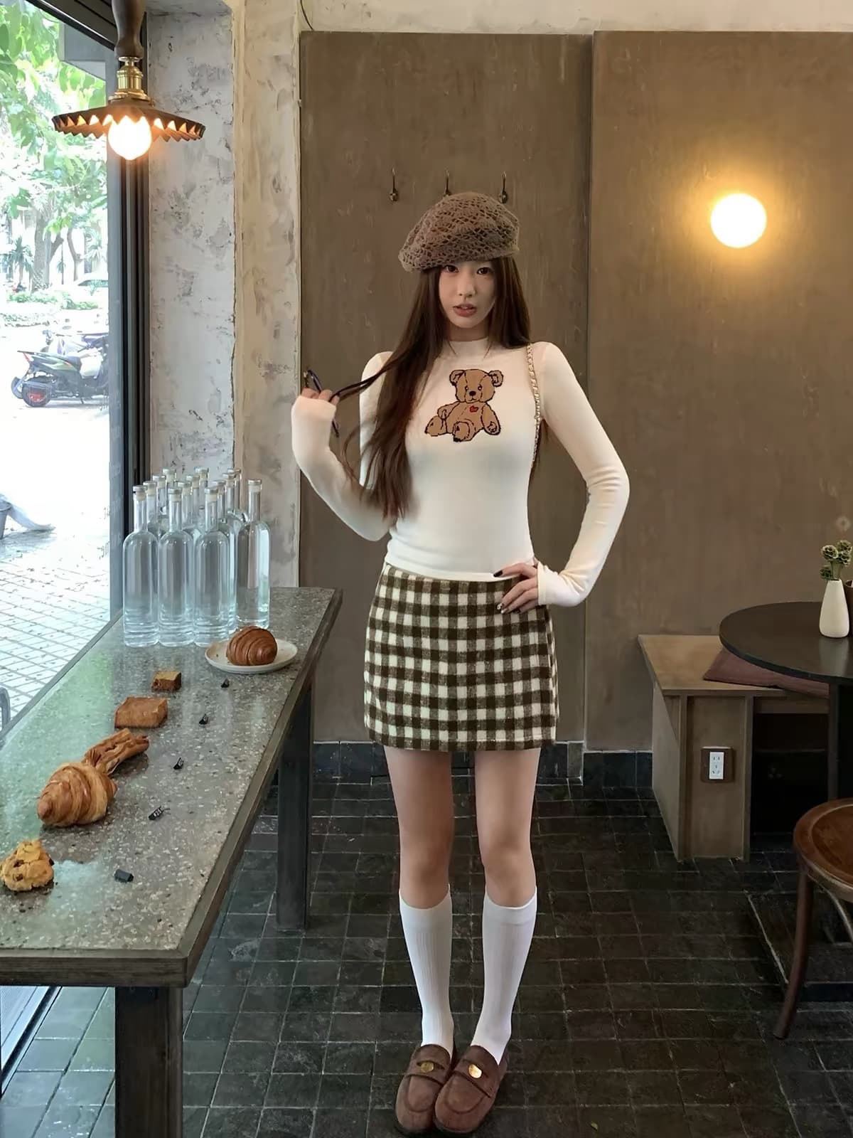 레드 맨 파빌리온 스웨터 여자 가을 풀오버 인사이드 가져 가라. 만나는 긴팔 맨위 몸매 가꾸기 한 부서 디자인 센스 슬림해 보이는 니트 스웨터 이미지 4