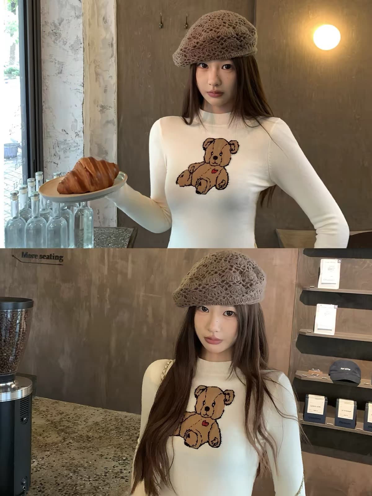 레드 맨 파빌리온 스웨터 여자 가을 풀오버 인사이드 가져 가라. 만나는 긴팔 맨위 몸매 가꾸기 한 부서 디자인 센스 슬림해 보이는 니트 스웨터 상세 이미지 4